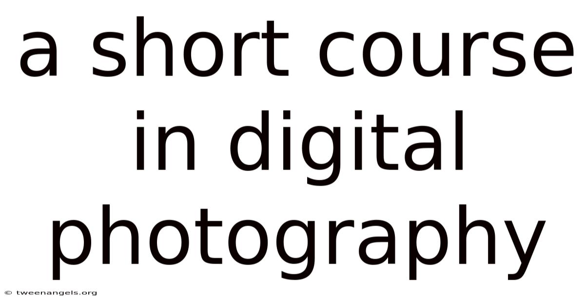 A Short Course In Digital Photography