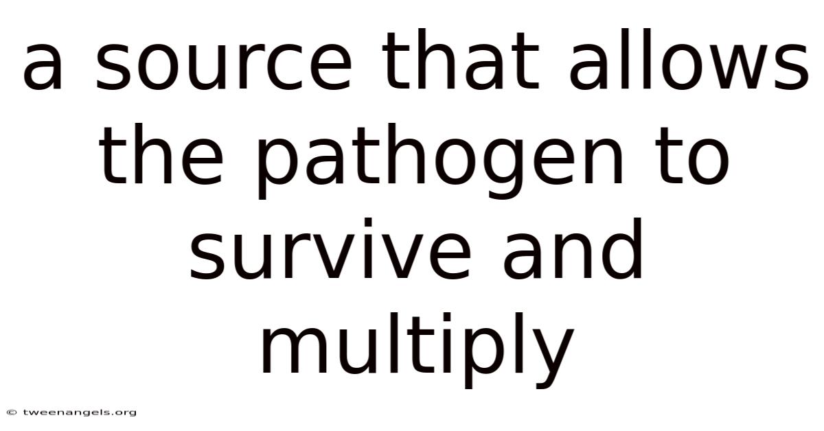 A Source That Allows The Pathogen To Survive And Multiply