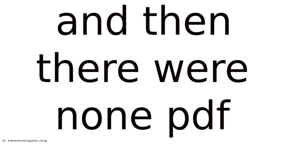 And Then There Were None Pdf