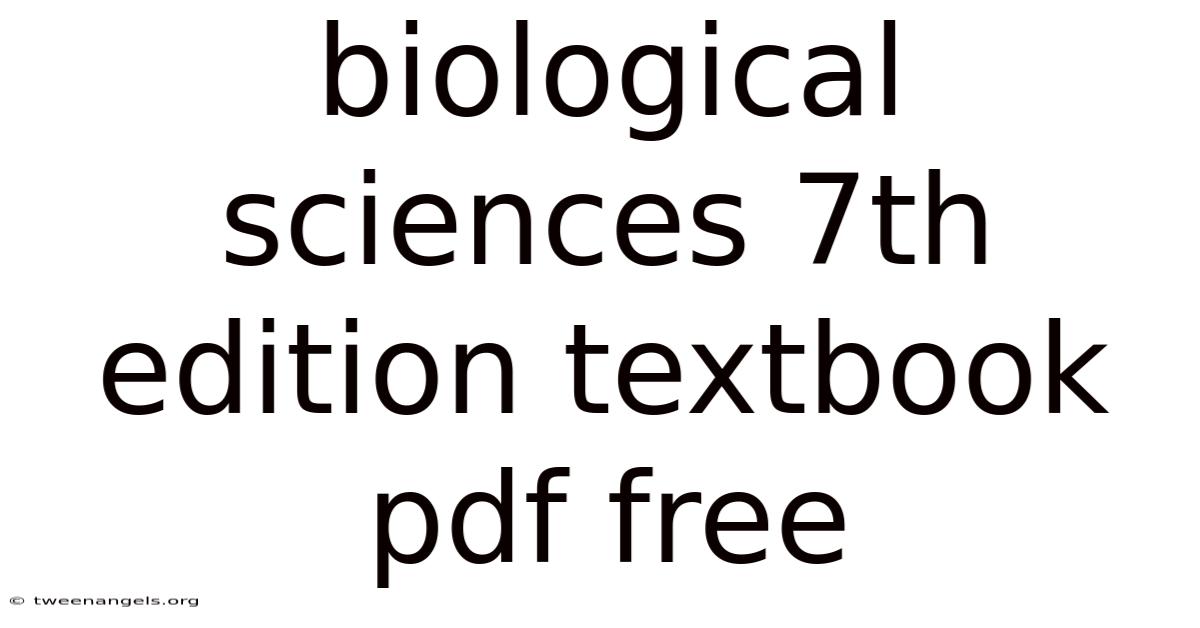 Biological Sciences 7th Edition Textbook Pdf Free