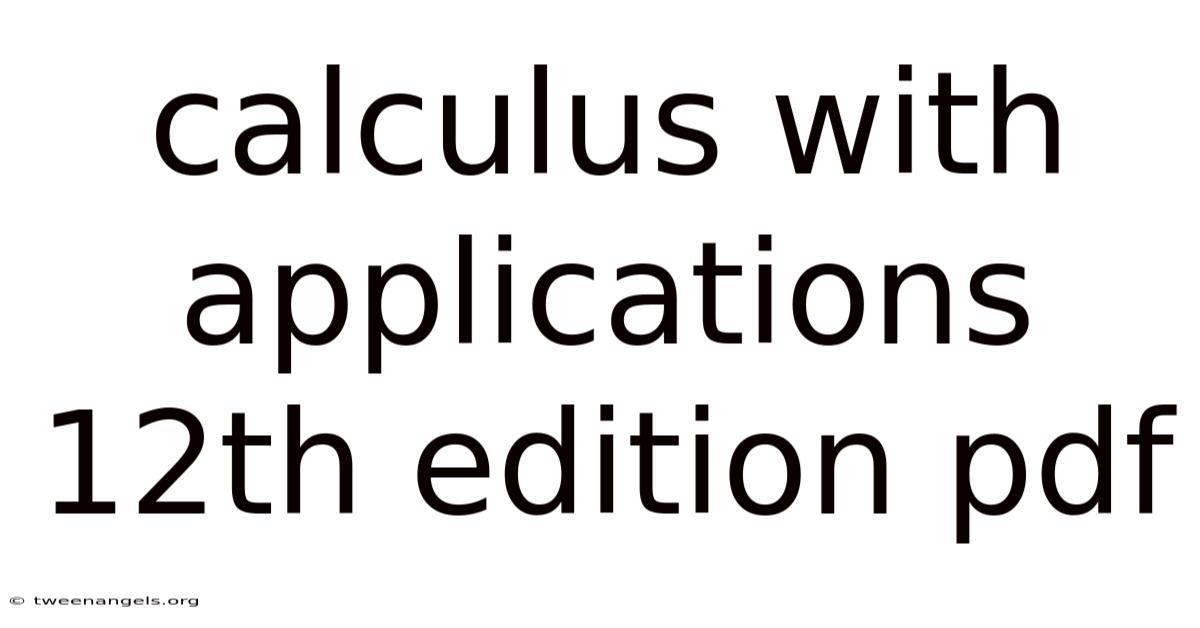 Calculus With Applications 12th Edition Pdf