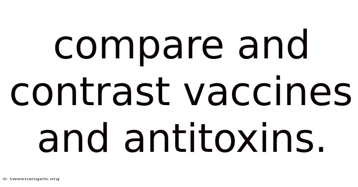 Compare And Contrast Vaccines And Antitoxins.
