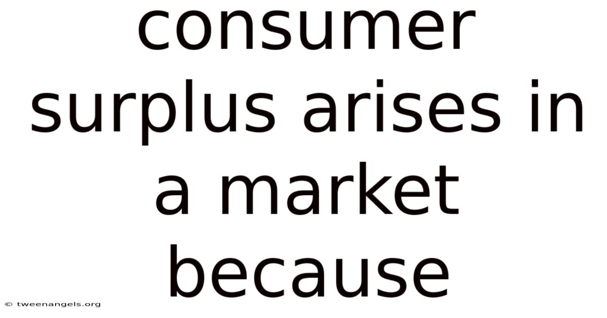 Consumer Surplus Arises In A Market Because