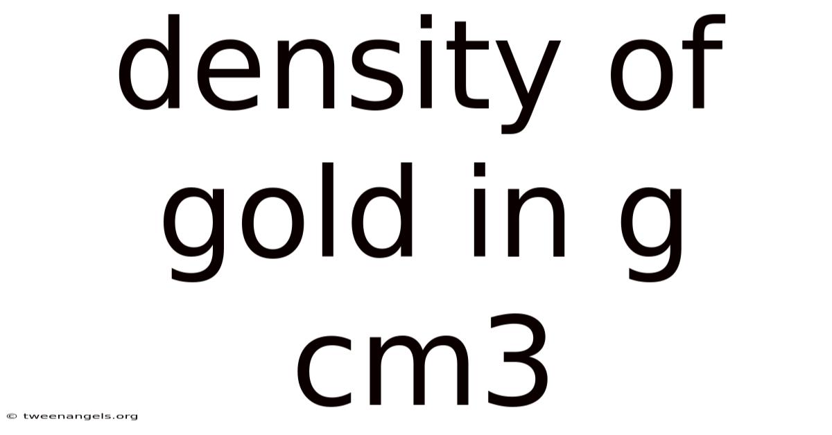 Density Of Gold In G Cm3