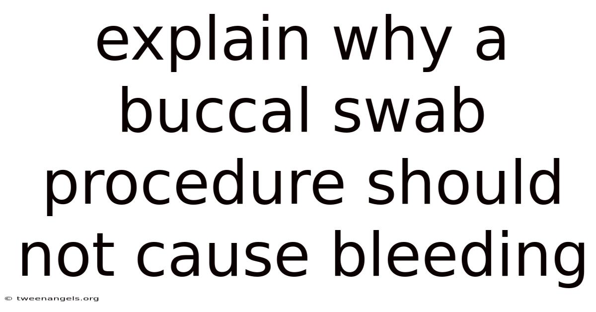 Explain Why A Buccal Swab Procedure Should Not Cause Bleeding