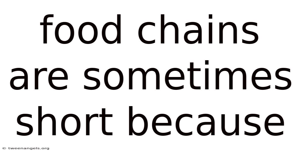 Food Chains Are Sometimes Short Because