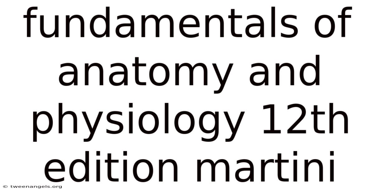 Fundamentals Of Anatomy And Physiology 12th Edition Martini