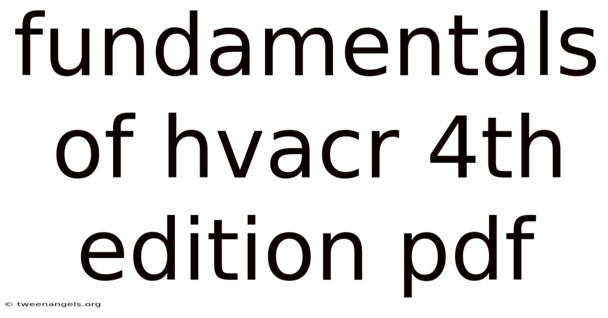 Fundamentals Of Hvacr 4th Edition Pdf