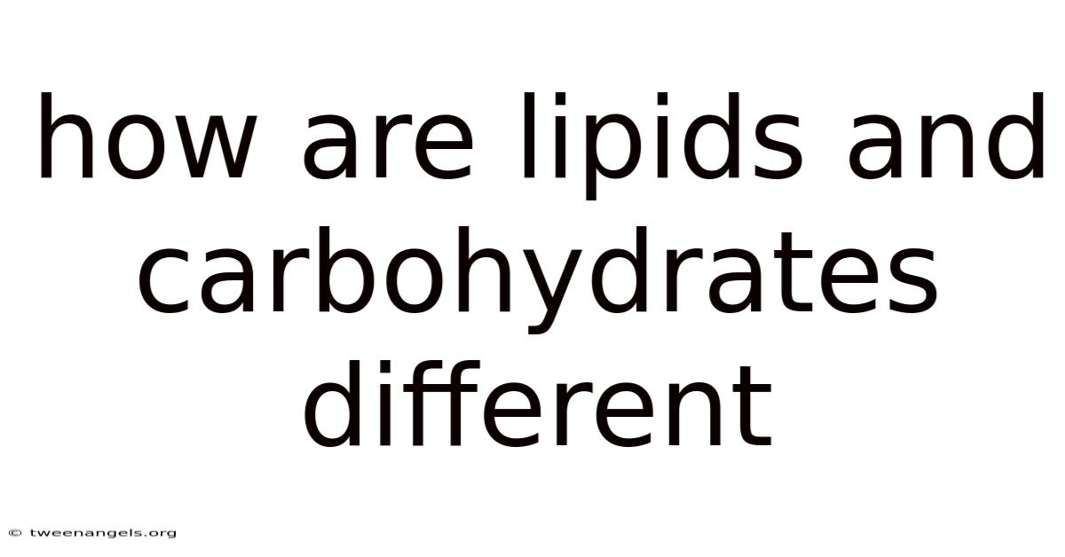 How Are Lipids And Carbohydrates Different