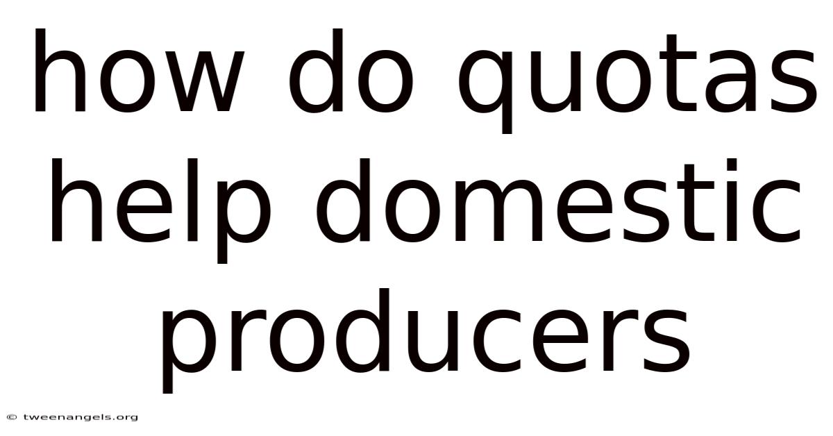 How Do Quotas Help Domestic Producers