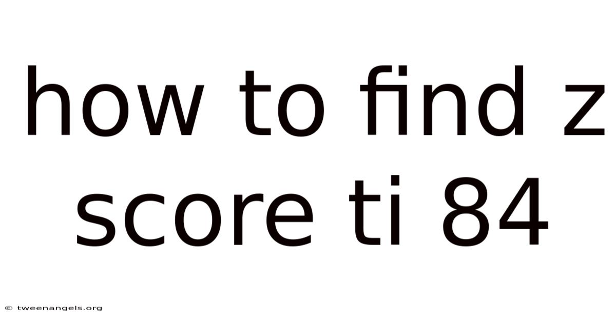 How To Find Z Score Ti 84
