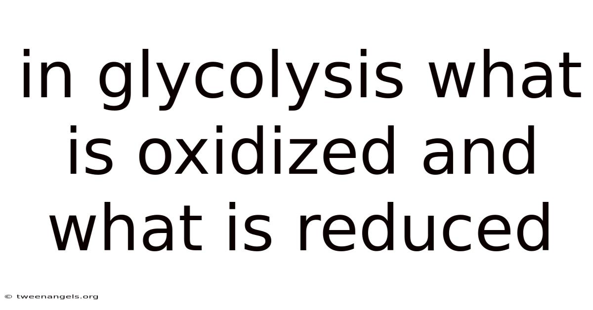 In Glycolysis What Is Oxidized And What Is Reduced