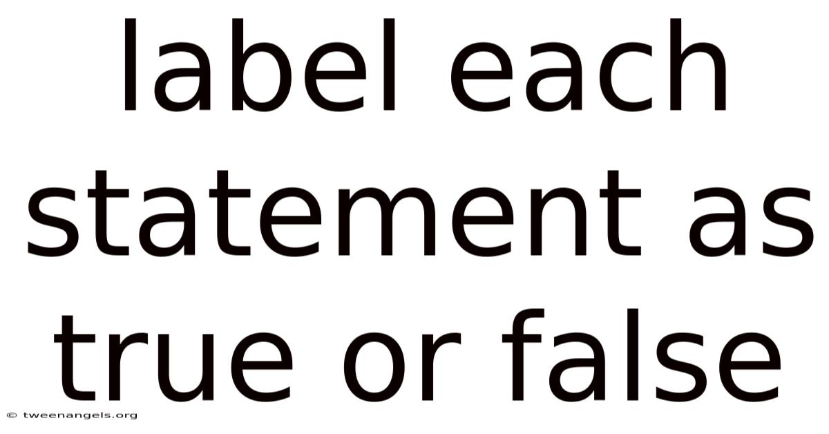 Label Each Statement As True Or False