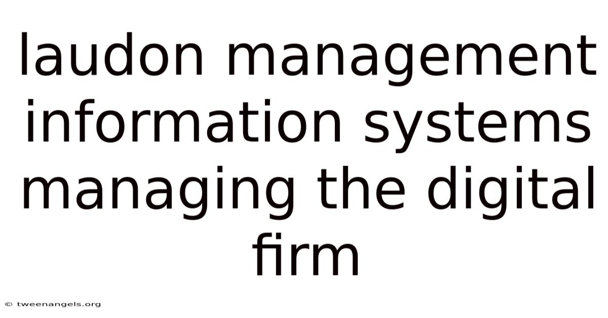 Laudon Management Information Systems Managing The Digital Firm