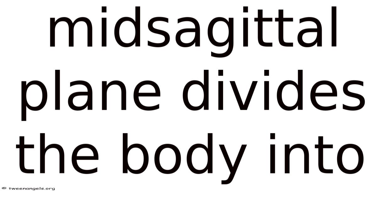 Midsagittal Plane Divides The Body Into