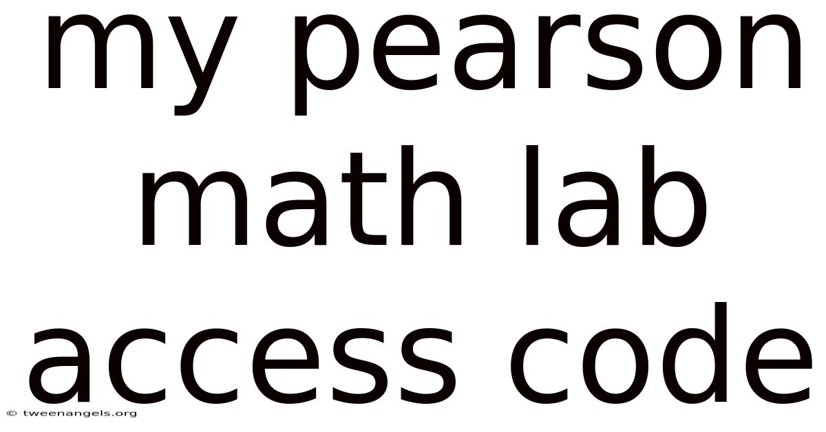 My Pearson Math Lab Access Code