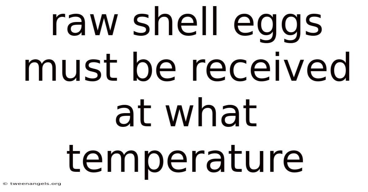 Raw Shell Eggs Must Be Received At What Temperature