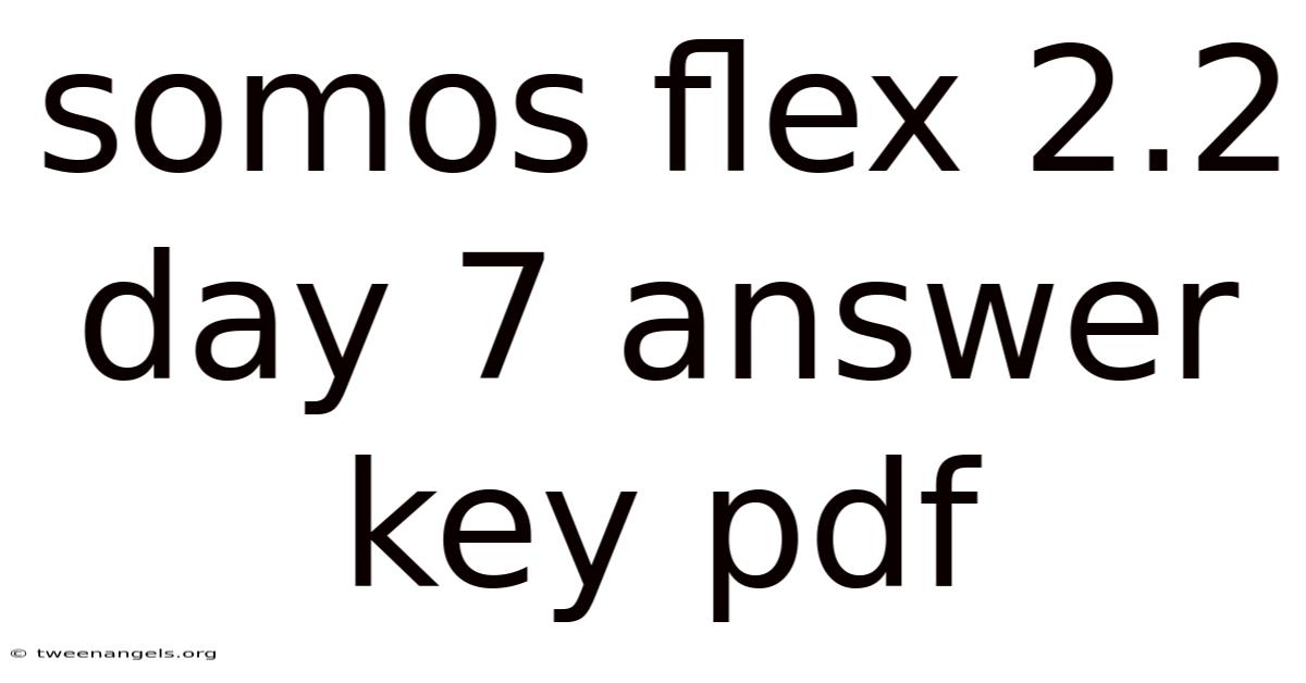 Somos Flex 2.2 Day 7 Answer Key Pdf
