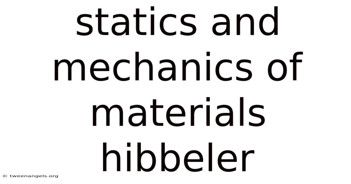 Statics And Mechanics Of Materials Hibbeler