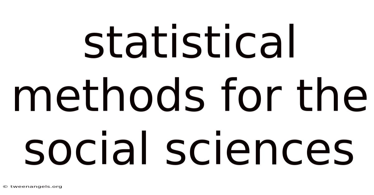 Statistical Methods For The Social Sciences