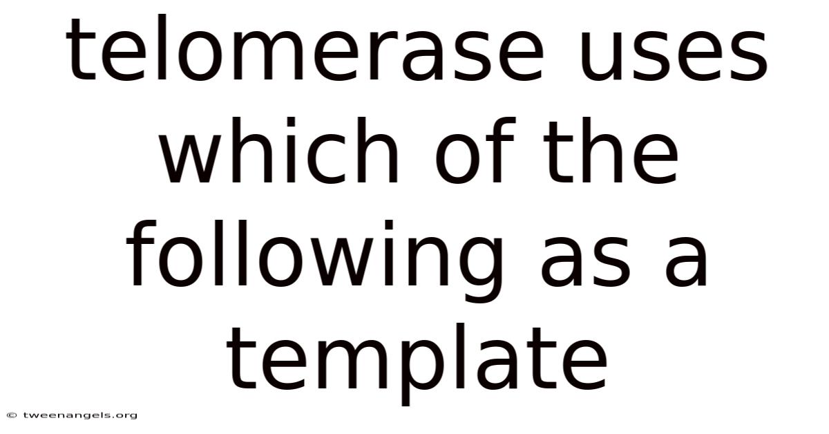 Telomerase Uses Which Of The Following As A Template