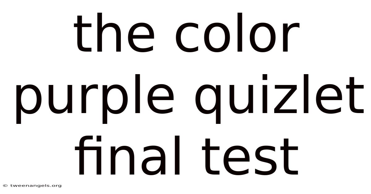 The Color Purple Quizlet Final Test