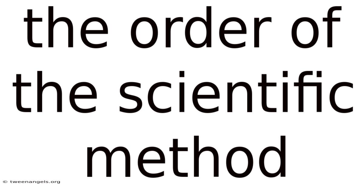 The Order Of The Scientific Method