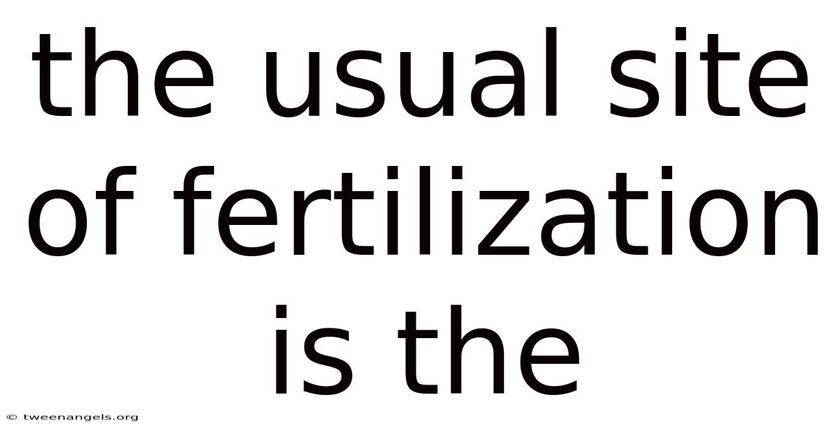 The Usual Site Of Fertilization Is The