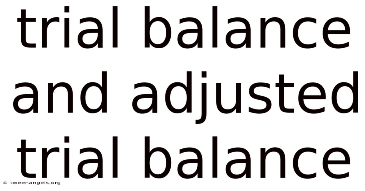 Trial Balance And Adjusted Trial Balance
