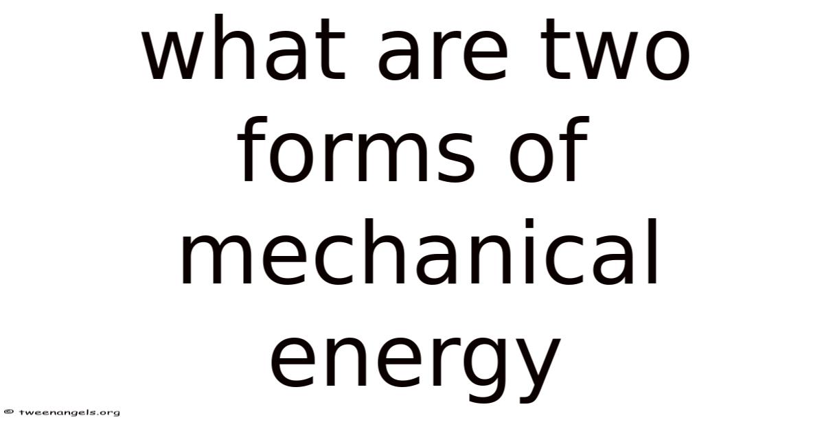 Mechanical Forms Examples What Are Two Forms Of Mechanical Energy