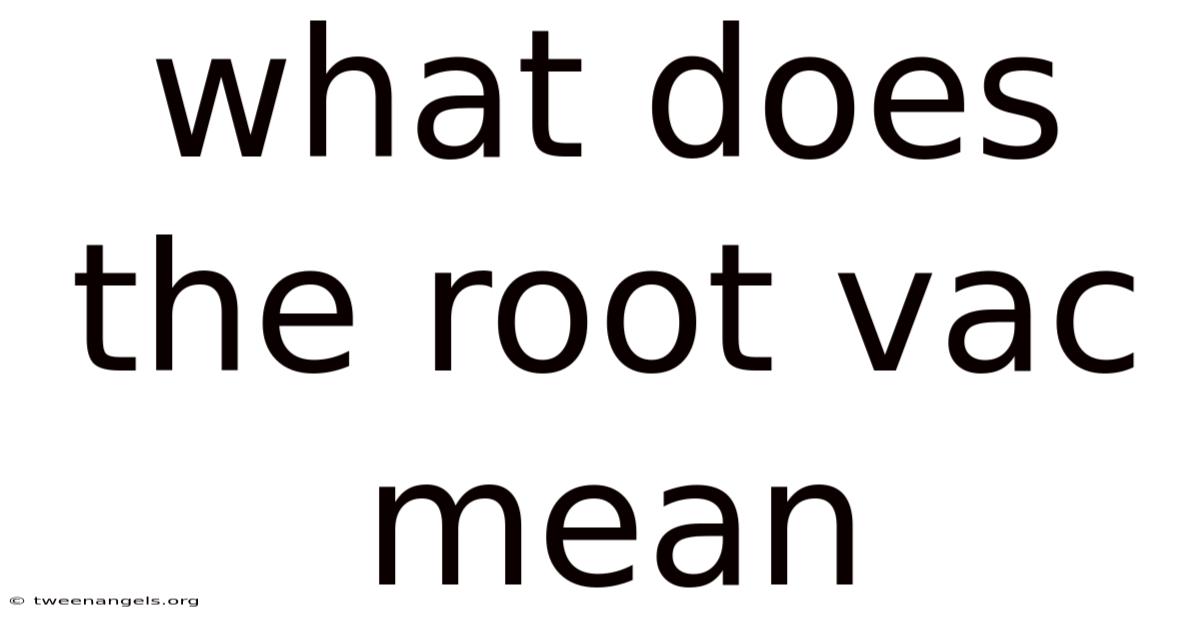 What Does The Root Vac Mean