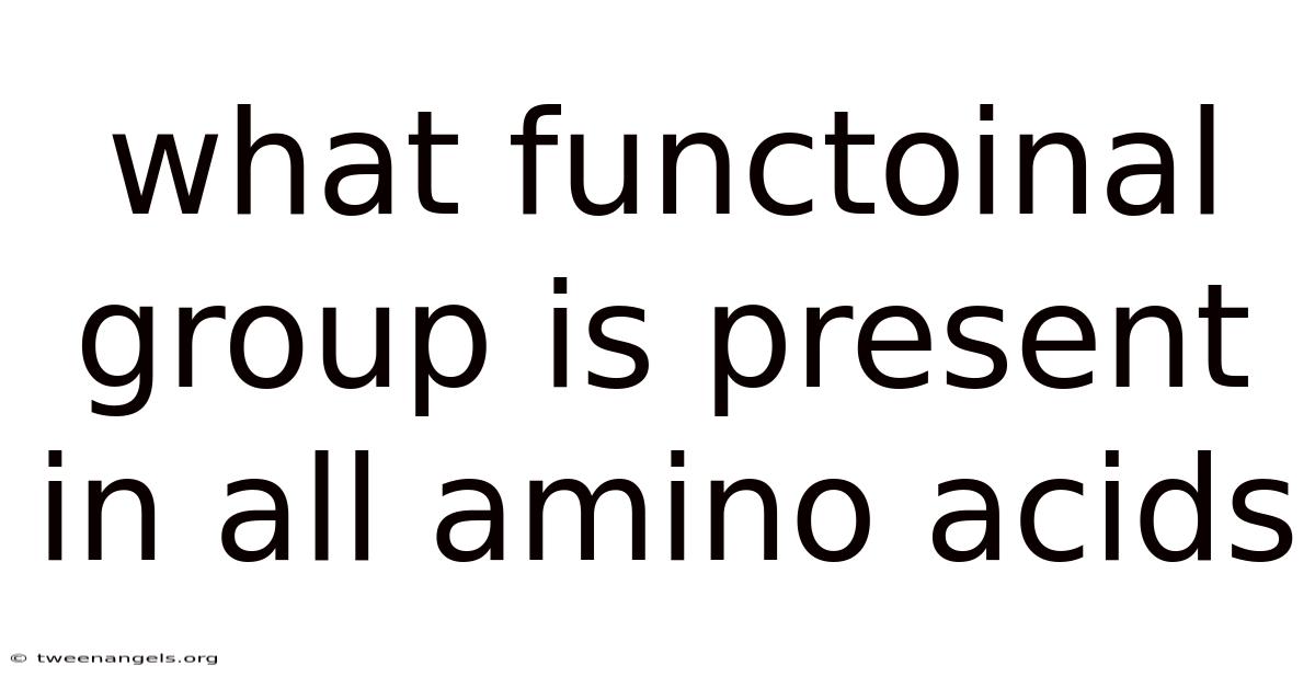 What Functoinal Group Is Present In All Amino Acids