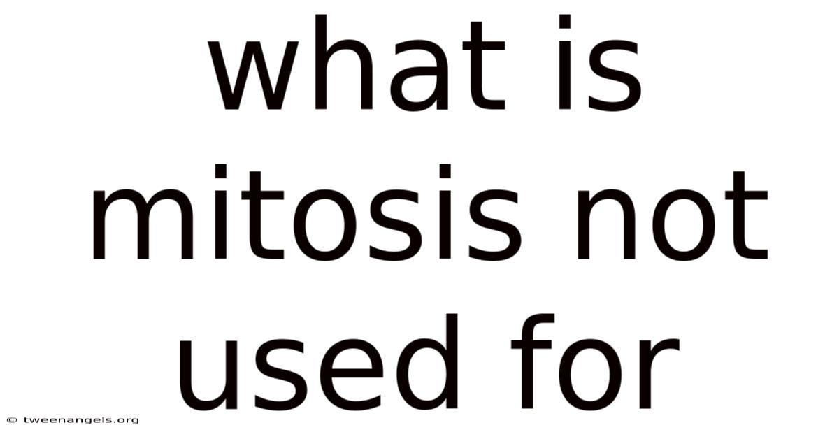 What Is Mitosis Not Used For