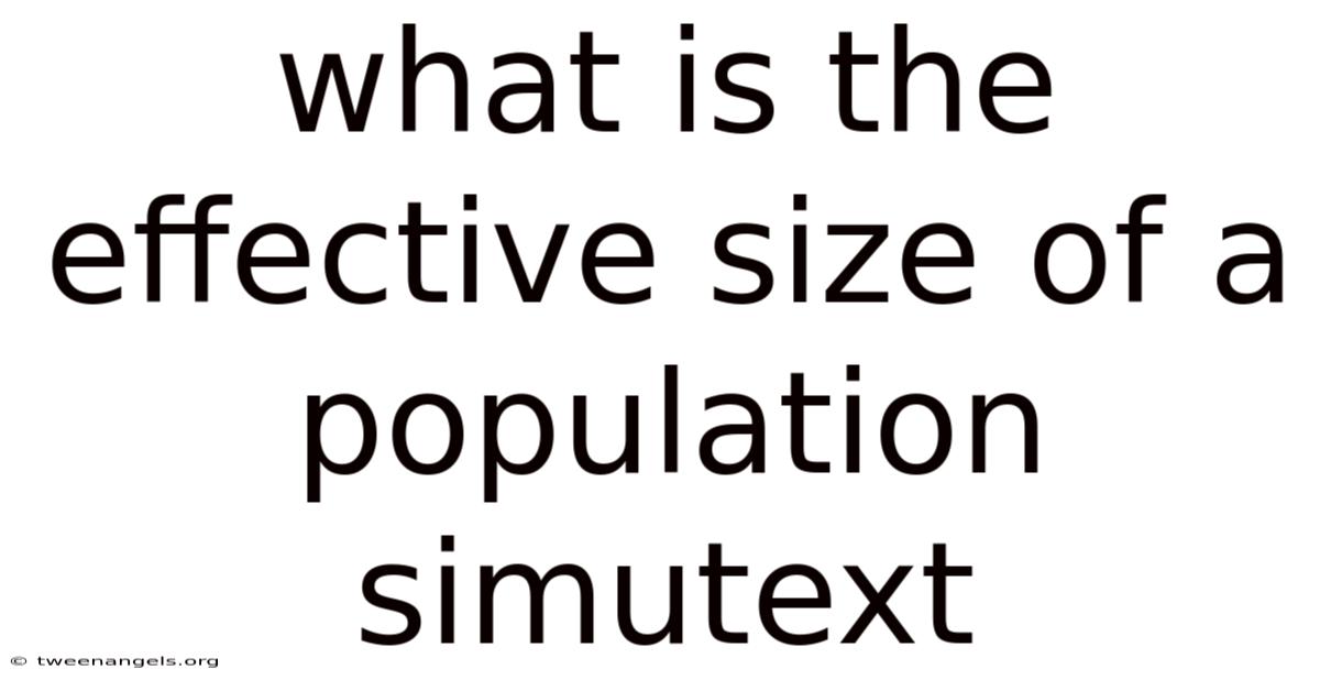 What Is The Effective Size Of A Population Simutext