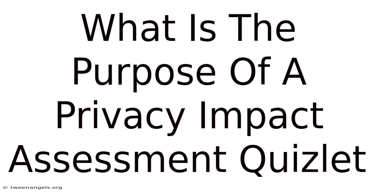 What Is The Purpose Of A Privacy Impact Assessment Quizlet