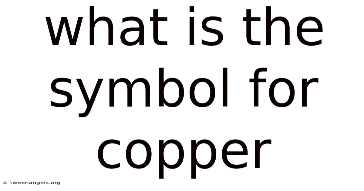 What Is The Symbol For Copper