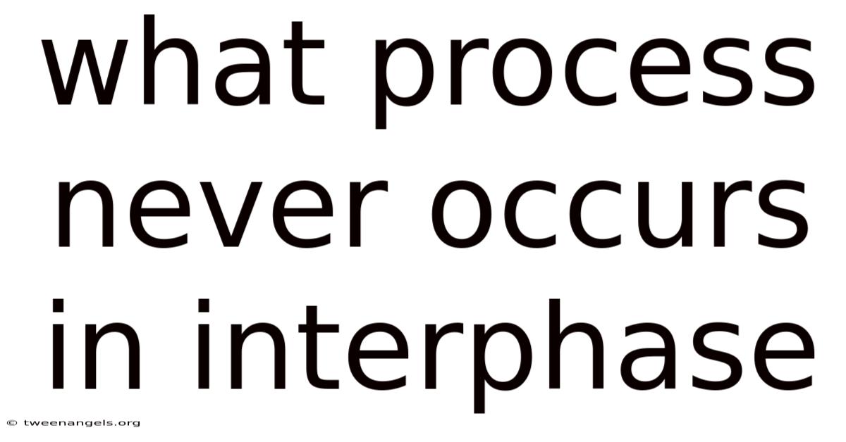 What Process Never Occurs In Interphase