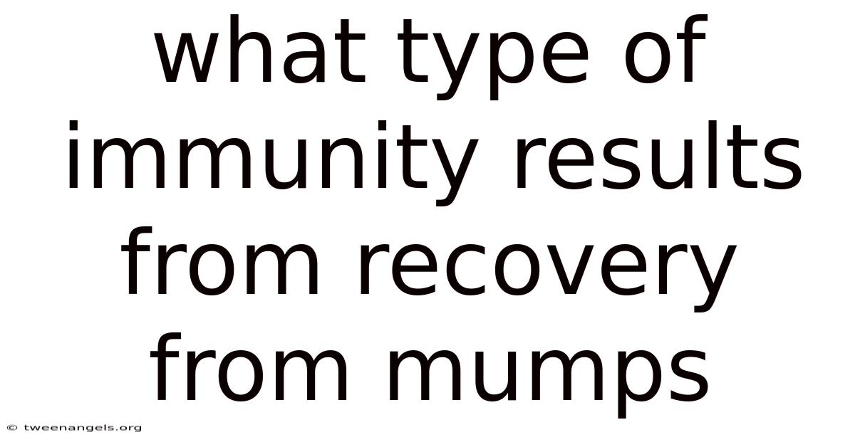 What Type Of Immunity Results From Recovery From Mumps