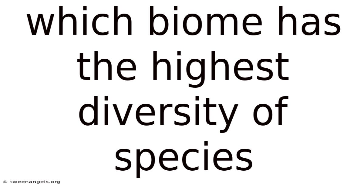 Which Biome Has The Highest Diversity Of Species