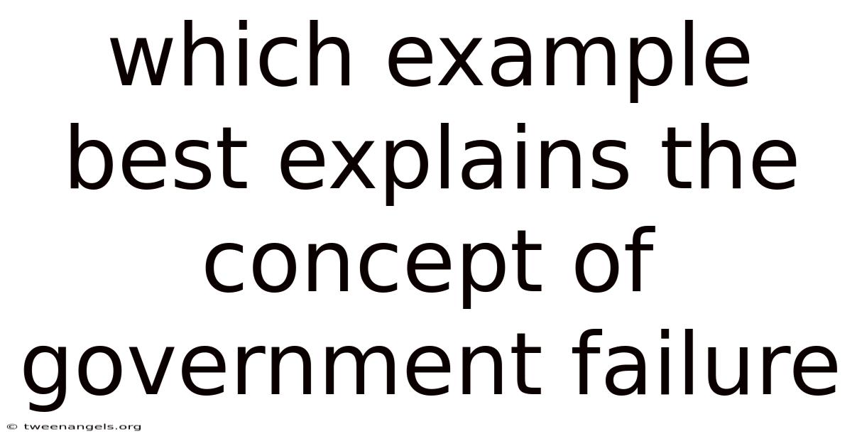 Which Example Best Explains The Concept Of Government Failure