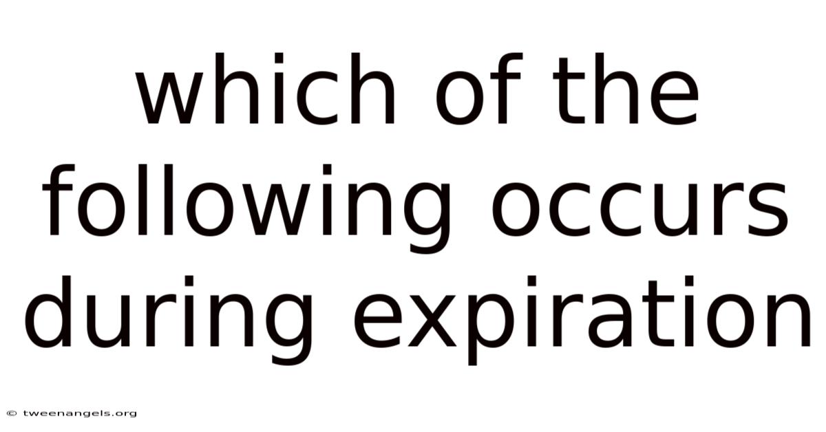 Which Of The Following Occurs During Expiration
