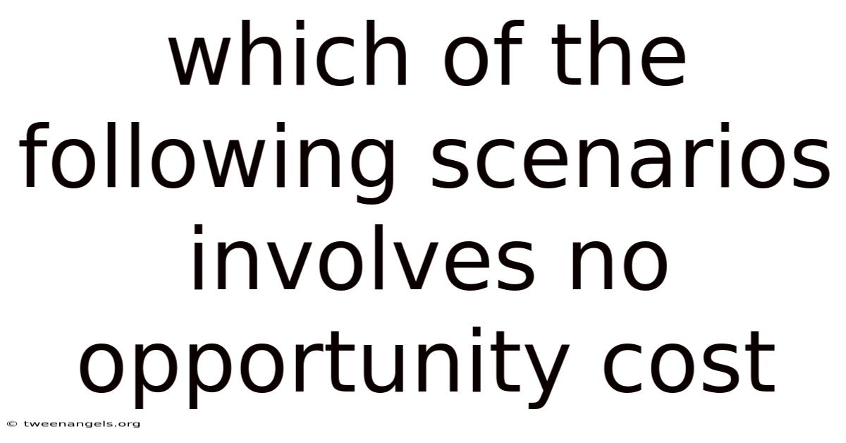 Which Of The Following Scenarios Involves No Opportunity Cost