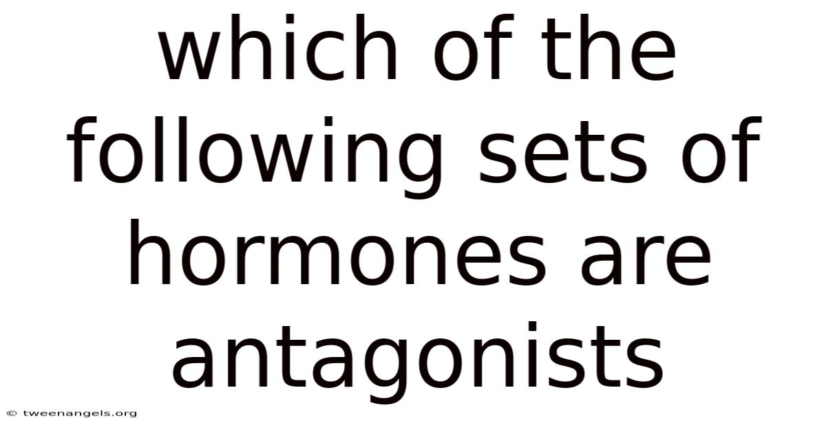 Which Of The Following Sets Of Hormones Are Antagonists
