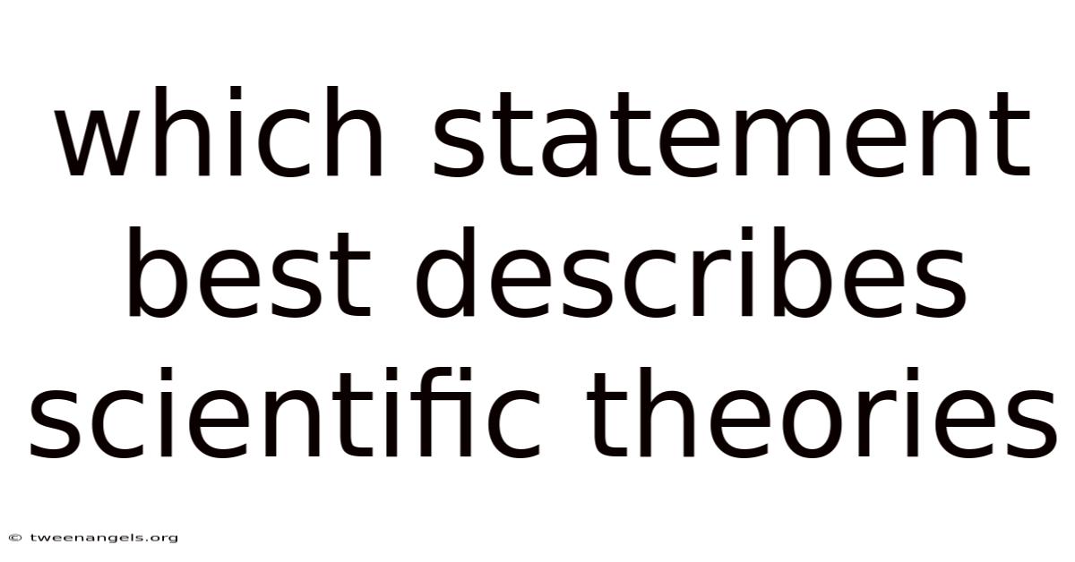 Which Statement Best Describes Scientific Theories