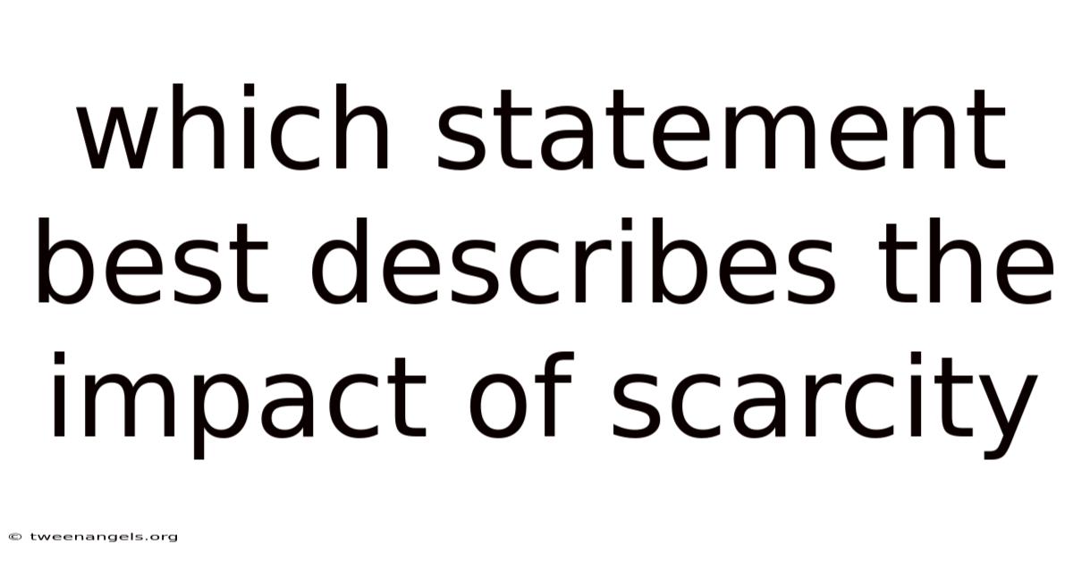 Which Statement Best Describes The Impact Of Scarcity