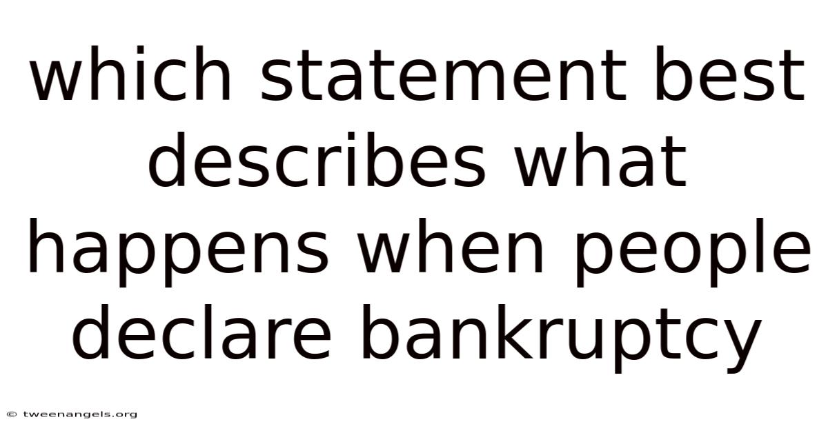 Which Statement Best Describes What Happens When People Declare Bankruptcy