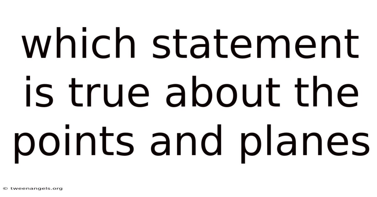 Which Statement Is True About The Points And Planes