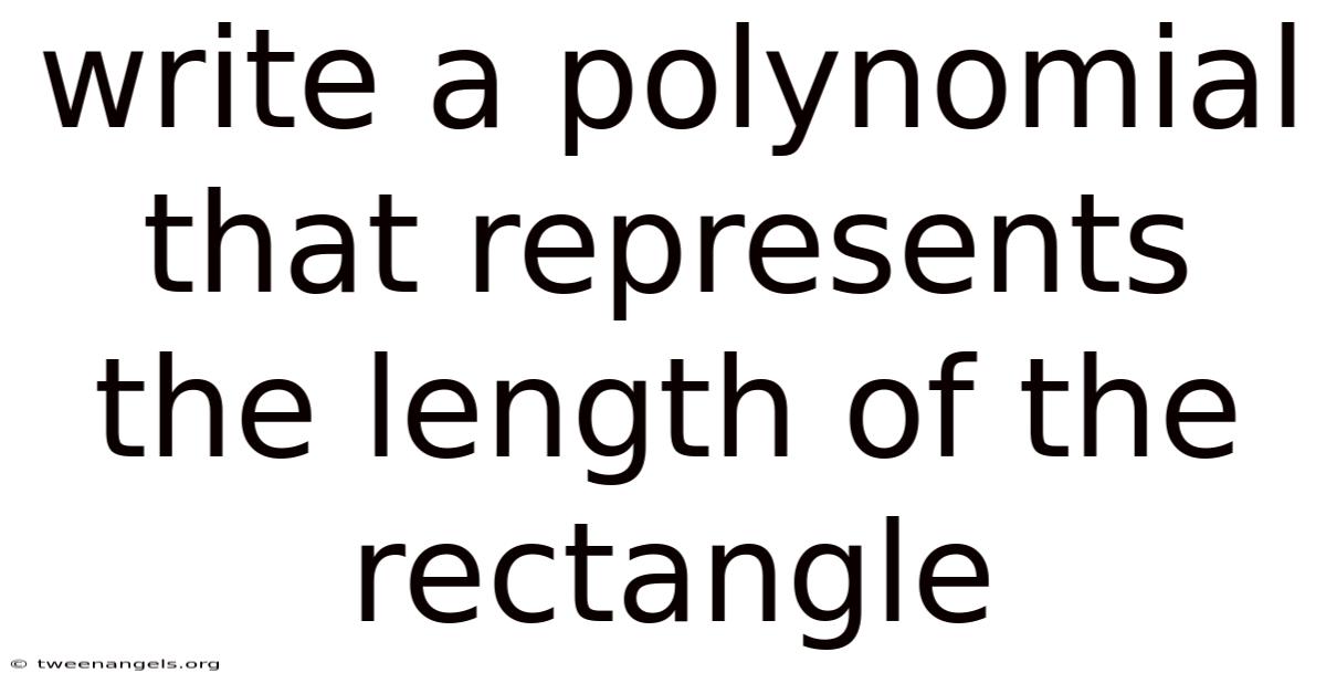 Write A Polynomial That Represents The Length Of The Rectangle